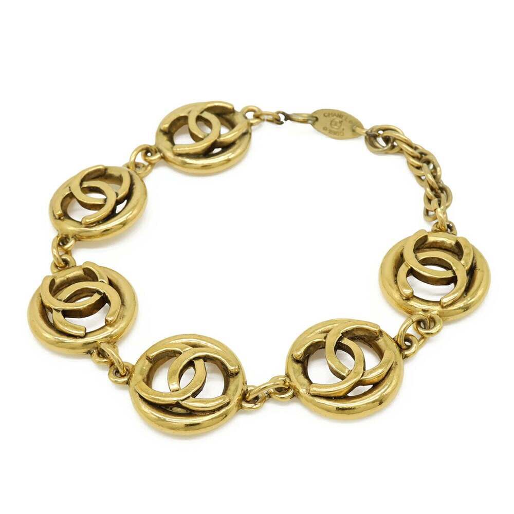 CHANEL Gold Logo Charm Bracelet